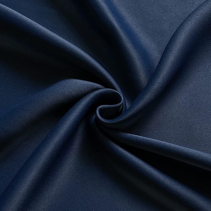KOUFALL Navy Blue Curtains 102 Inches Long