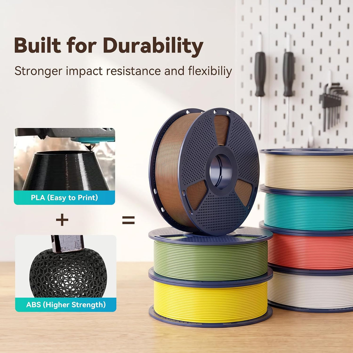 SUNLU PETG2.0 3D Printer Filament, Multicolor, 4-Pack (4KG)