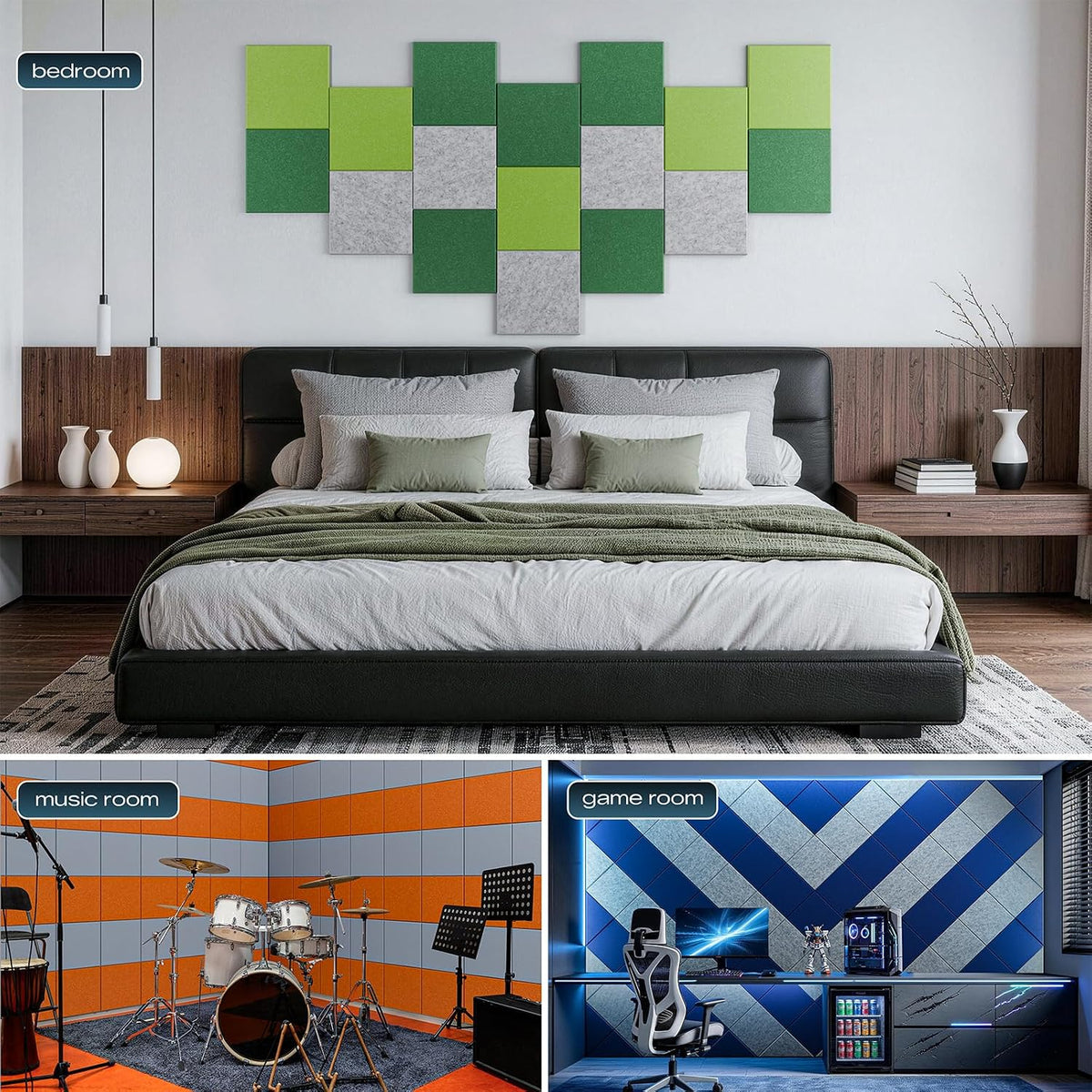 Sonicism 12 Pack Acoustic Wall Panels