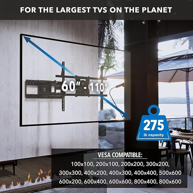 Mount-It! The Beast Outdoor TV Wall Mount, Weatherproof 275 lb Capacity Heavy