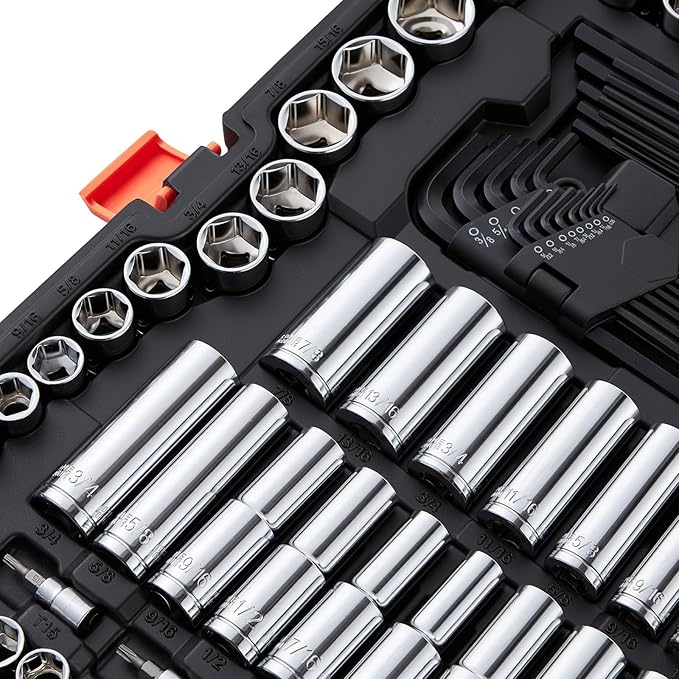 VEVOR Mechanics Tool Set, 308-Piece Mechanic Tool Kit, 1/4 in, 3/8 in, and 1/2