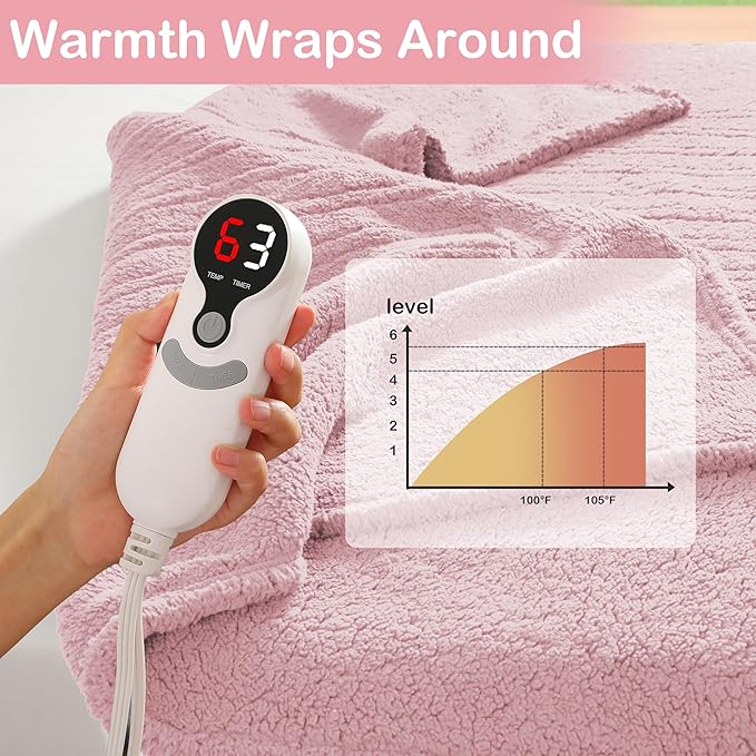 Electric Heated Blanket Full Size 72"×84"
