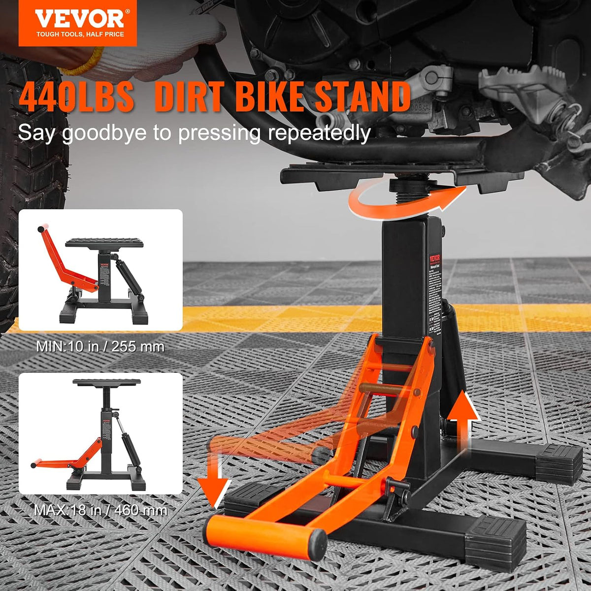 VEVOR Dirt Bike Lift Stand 440 lbs Capacity Motorcycle Jack Lift Stand