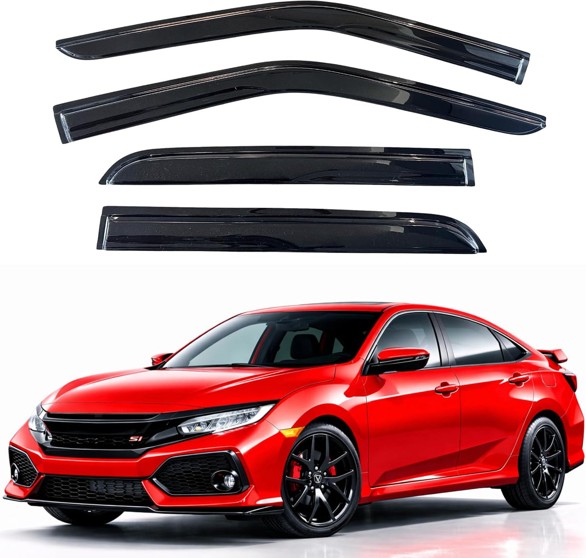 Rain Guards Window Visors for 2016-2021 Honda Civic Sedan
