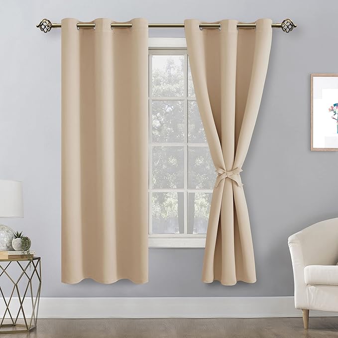 Hiasan Blackout Window Curtain Panels, Thermal Insulated, Light Blocking (Set...