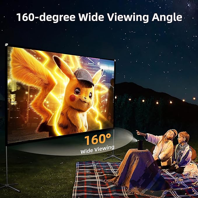Portable Projector Screen with Stand Outdoor: Camping Projection Screen 80 inch