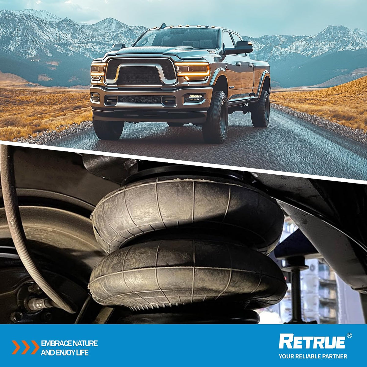 RETRUE Rear Air Bags Suspension Kit for 2014-2026 RAM 2500