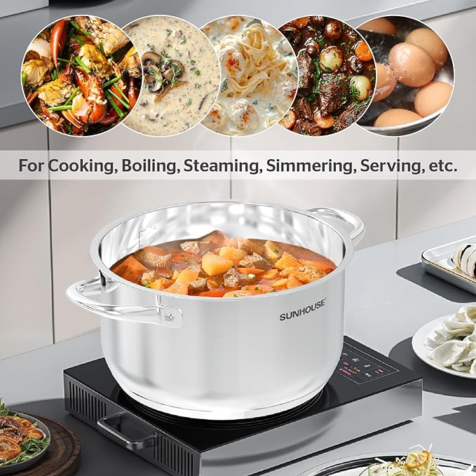 SUNHOUSE 8 Quart Stock Pot