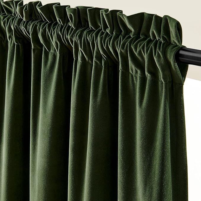 Lazzzy Velvet Blackout Curtains Thermal Insulated Room Window Drapes Super Soft