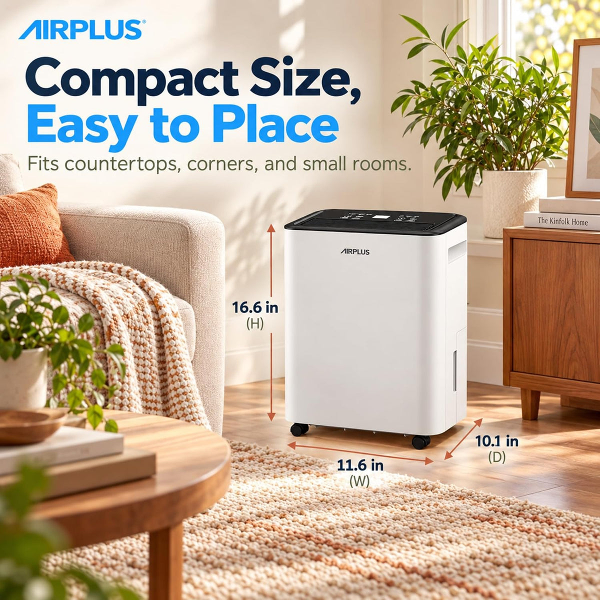 AIRPLUS Max 26 Pint Small Dehumidifier for Home Bedroom up to 1500 Sq Ft