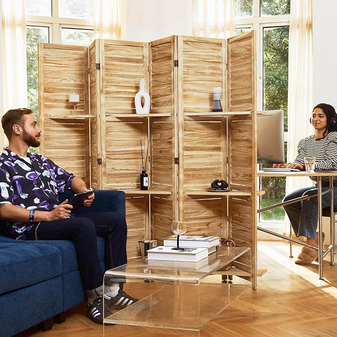 Partition Room Dividers, Folding Wood Privacy Screen