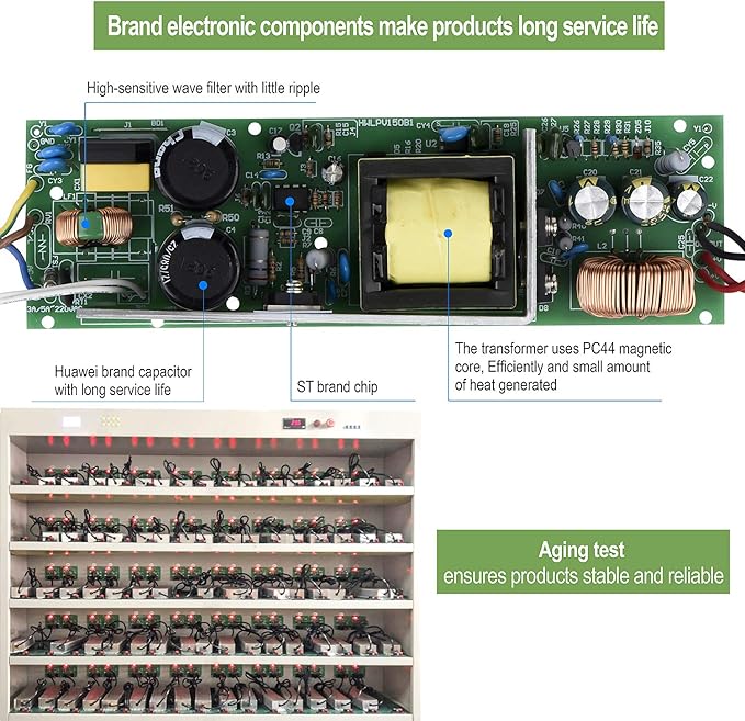 LED Driver 200 Watts 24V DC Low Voltage Transformer， Waterproof IP67 LED Power