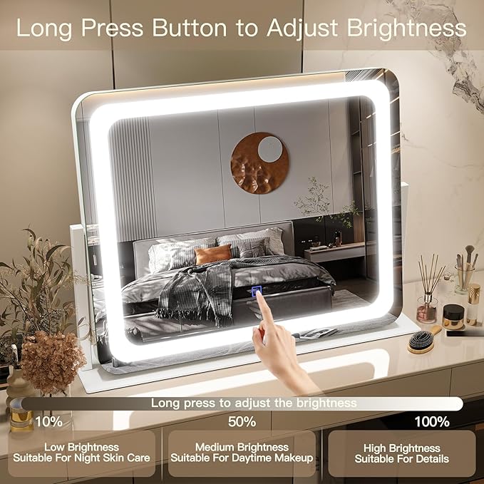 FENNIO Vanity Mirror with Lights 22''x17'' Makeup Mirror with...