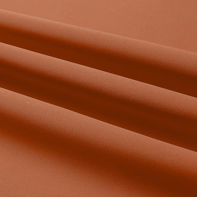 DUALIFE Rust Red Curtain Panels 96 Inch Length Solid Blackout Curtains Burnt