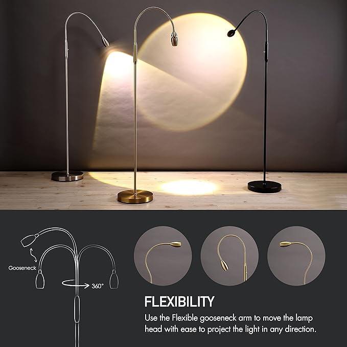 O’Bright Ray – Adjustable LED Beam Floor Lamp, Dimmable and Zoomable Spotlight