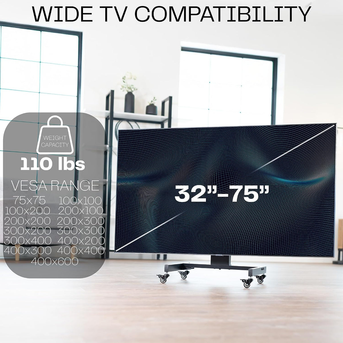VIVO Low Height Tilting Mobile TV Cart for 32-75 in Screens