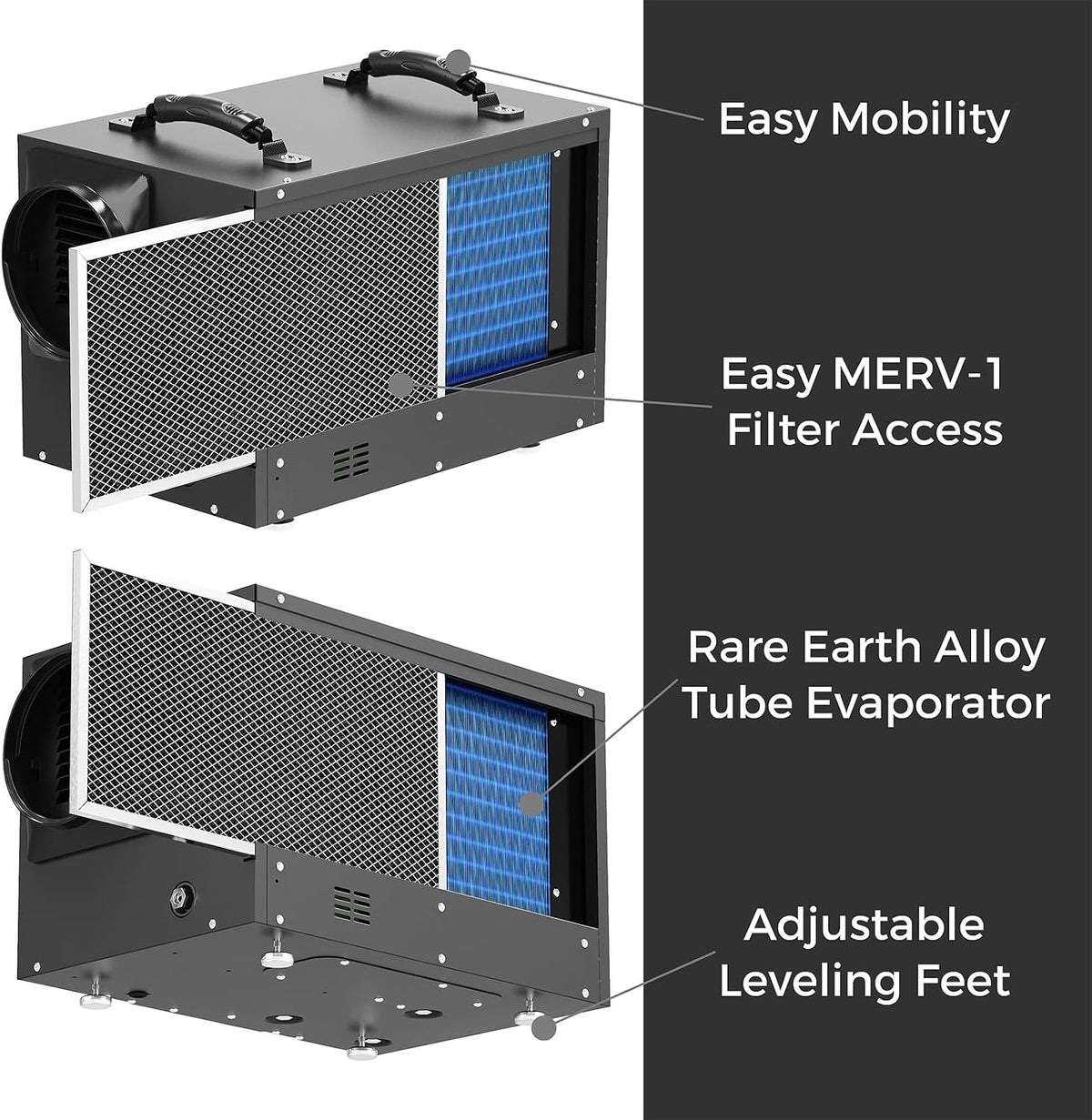 ALORAIR 120 Pints Energy Star Crawlspace Dehumidifier with Pump 1300 Sq.Ft.
