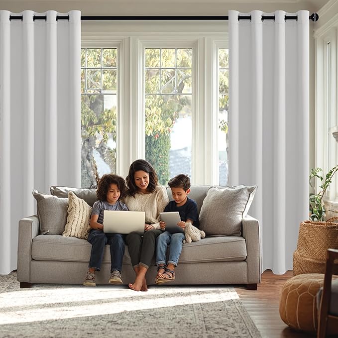 JIUZHEN Blackout Curtain with Tiebacks-Thermal Insulated and Light Blocking