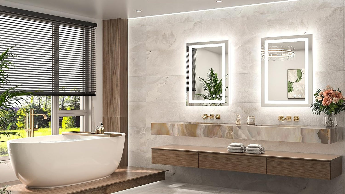 LED Bathroom Mirror 22 x 30 Inch Lighted Bathroom Vanity Mirror with Lights, ...