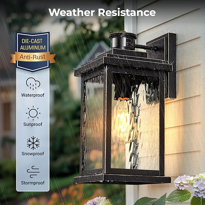 VIANIS Large Motion Sensor Outdoor Lights 2 Pack, Dusk to Dawn Outdoor Lighting