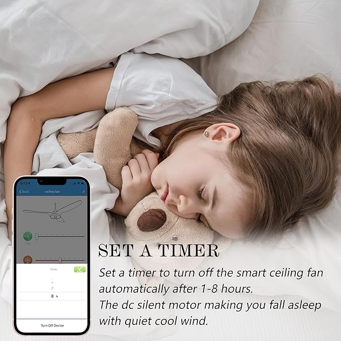 SMAAIR Smart Ceiling Fan with Light, 56inch Indoor and Outdoor ceiling fan with