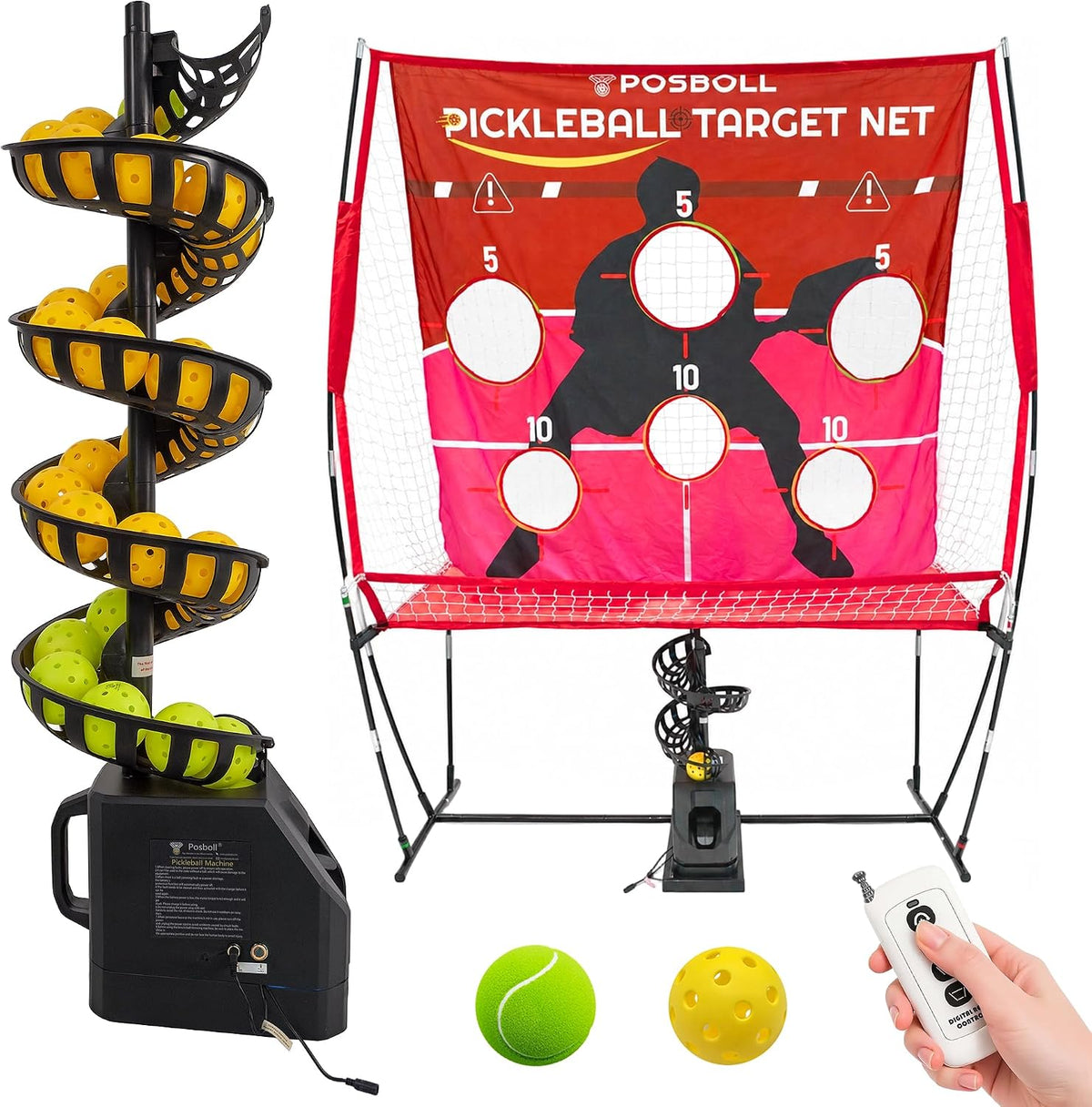 Pickleball Machine Ball Thrower with Net,Pickleball Launcher