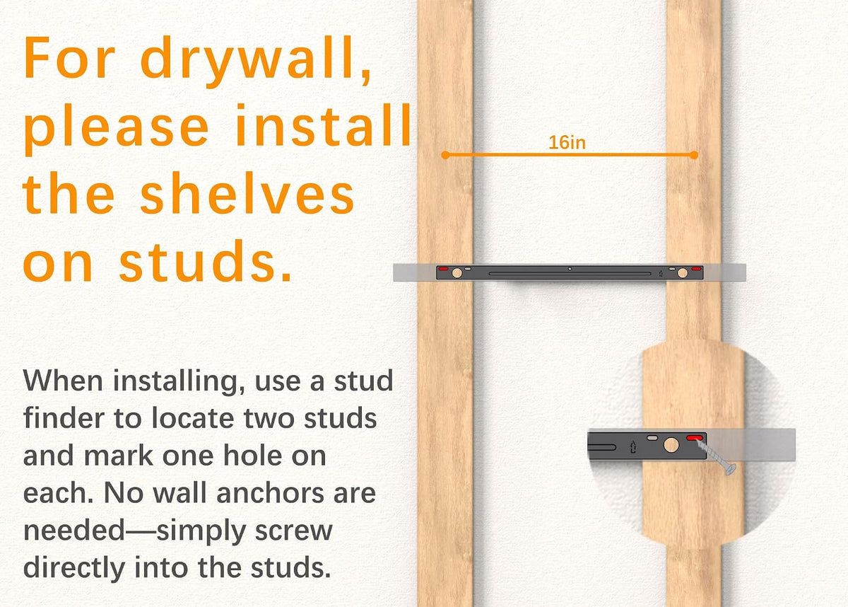 BAYKA Walnut-Like Floating Shelves 22.5in, 3Pack, Wall Mounted Wall Decor
