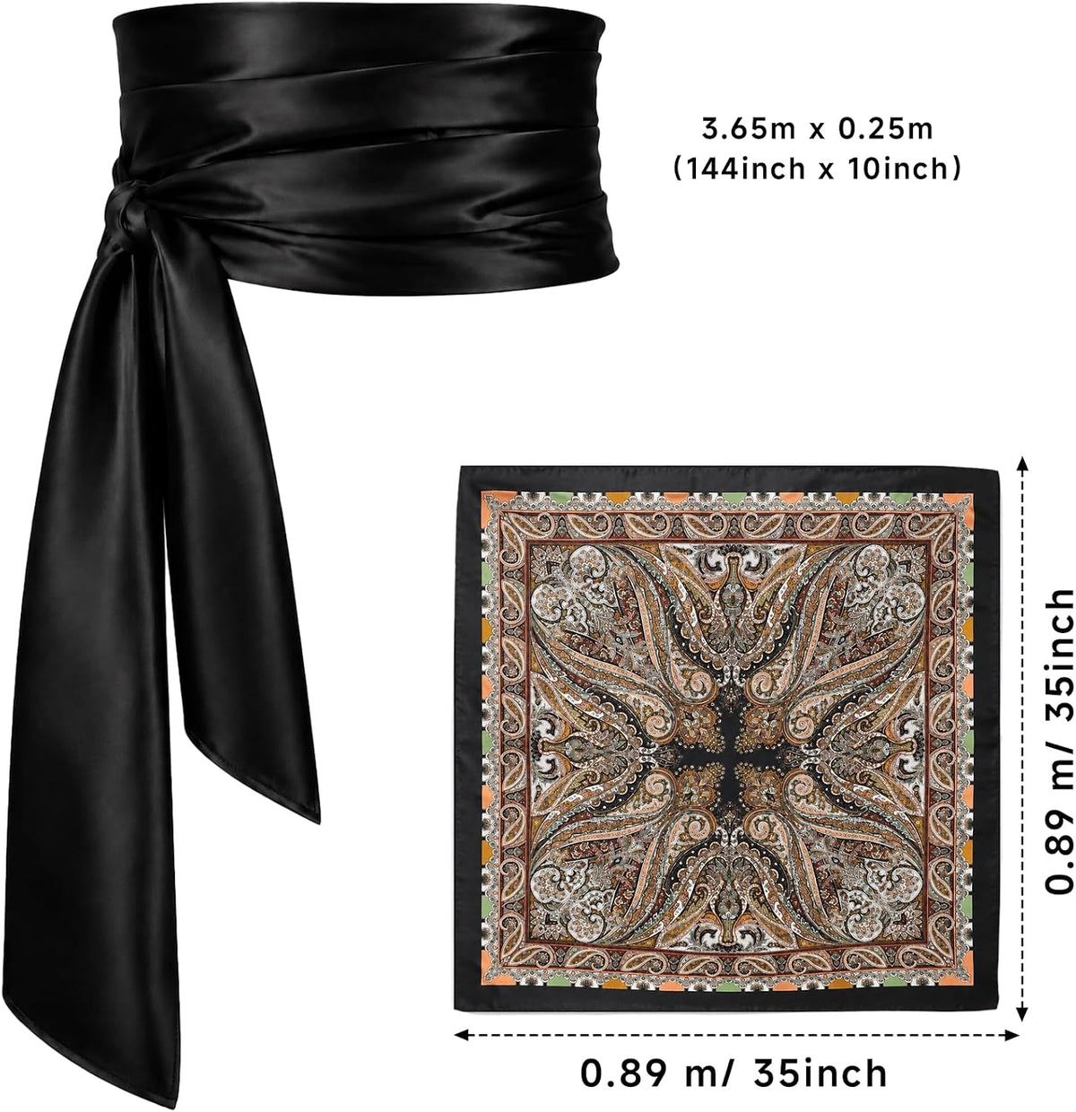 Renaissance Pirate Belt with Pouch Waist Bag, Pirate Head Scarf 7-Pack