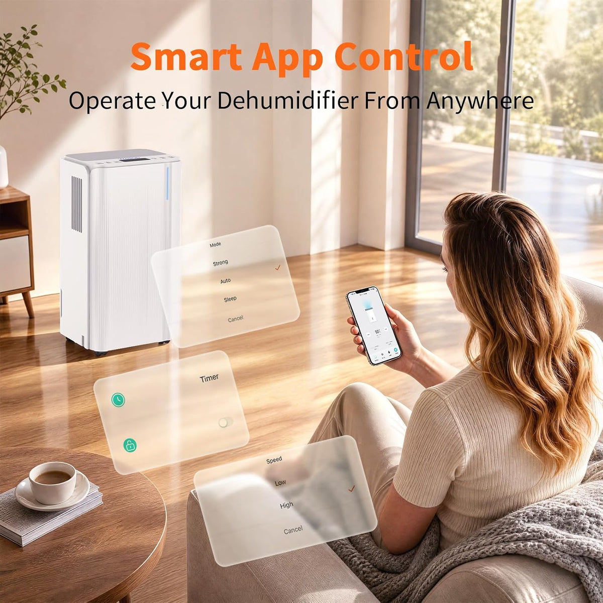 Dehumidifier for Basement, 16.4 ft Drain Hose, Smart App Control