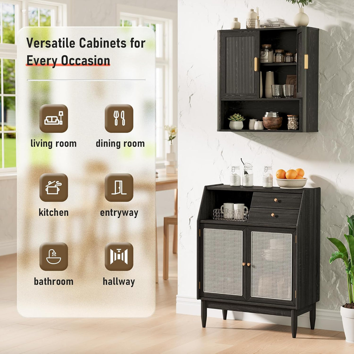 INNOD Bathroom Wall Cabinet, Wall-Mounted Medicine Cabinet with Adjustable Wo...