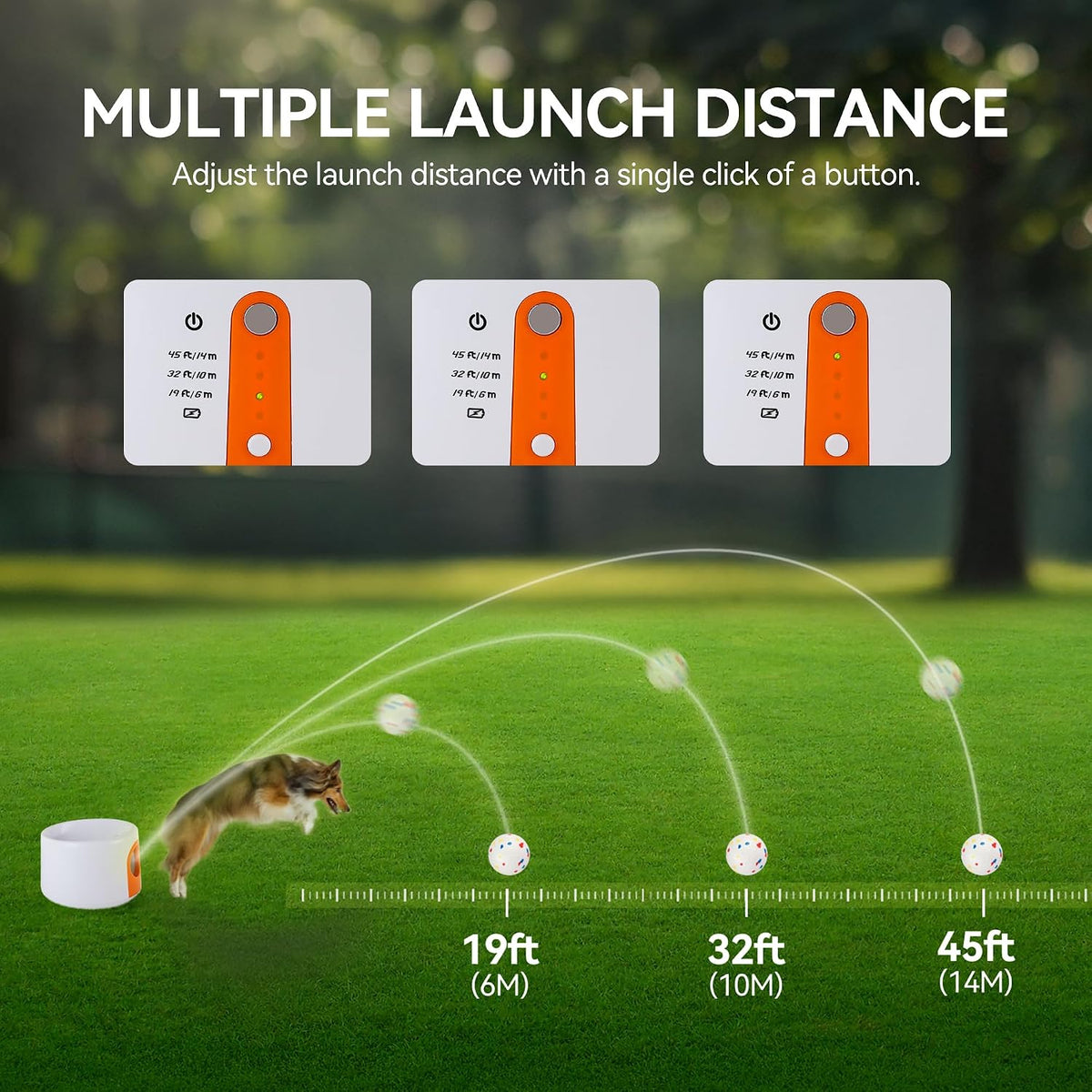 AFP Automatic Dog Ball Launcher for Small & Medium Dogs, Rechargeable