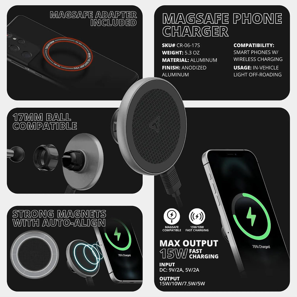 Tackform Link Vent Mount Magnetic Wireless Charging Phone Holder - Compatible...