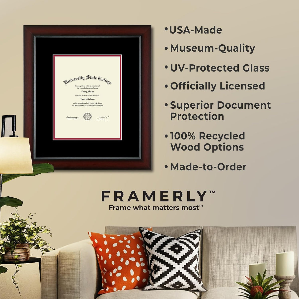 Liberty Divinity Gold Embossed Diploma Frame, 13 X 17, Cherry | Liberty Unive...