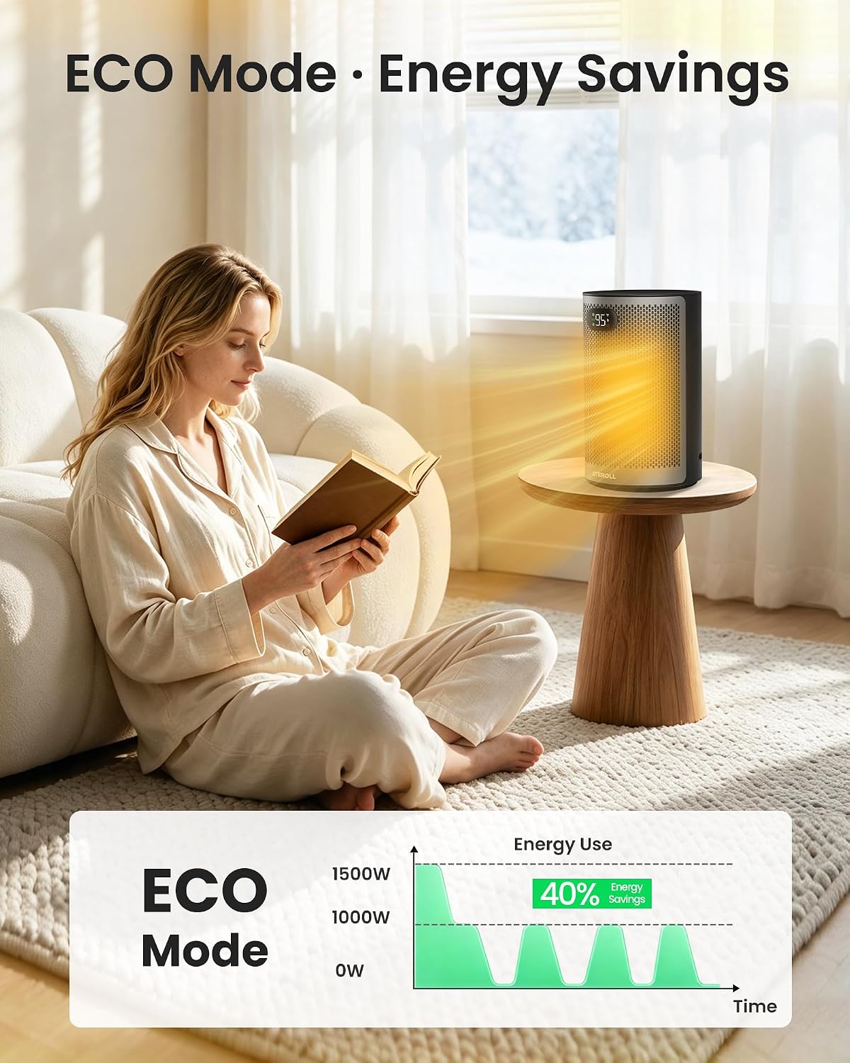 Space Heater, Portable Heaters for Indoor Use with Remote