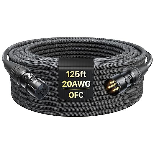 XLR Cables 125ft 1 Pack, Professional Gold-Plated Rean Connectors from Neutrik