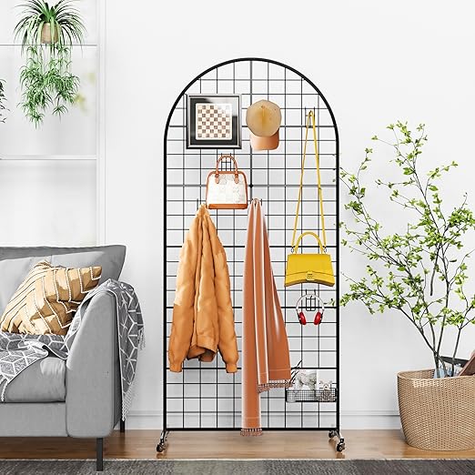 VGMiu Grid Wall Panel 1PCS Display Stand 2.6' x 5.8' FT Black Grid Wa...