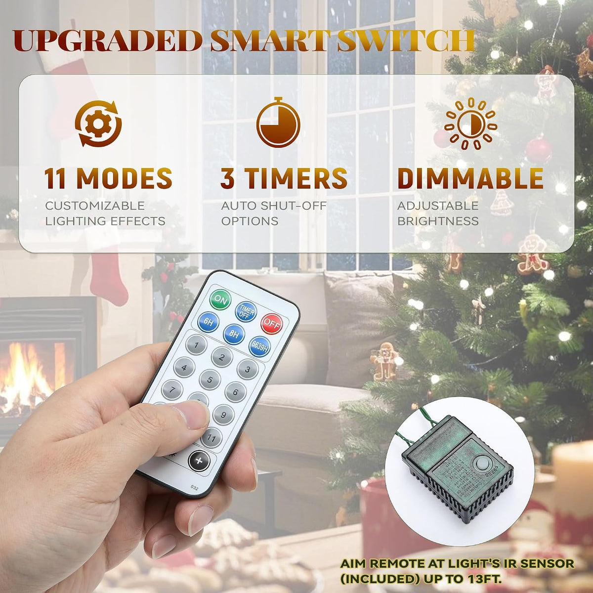 YITAHOME 6ft Prelit Green Artificial Hinged Christmas Tree with Remote