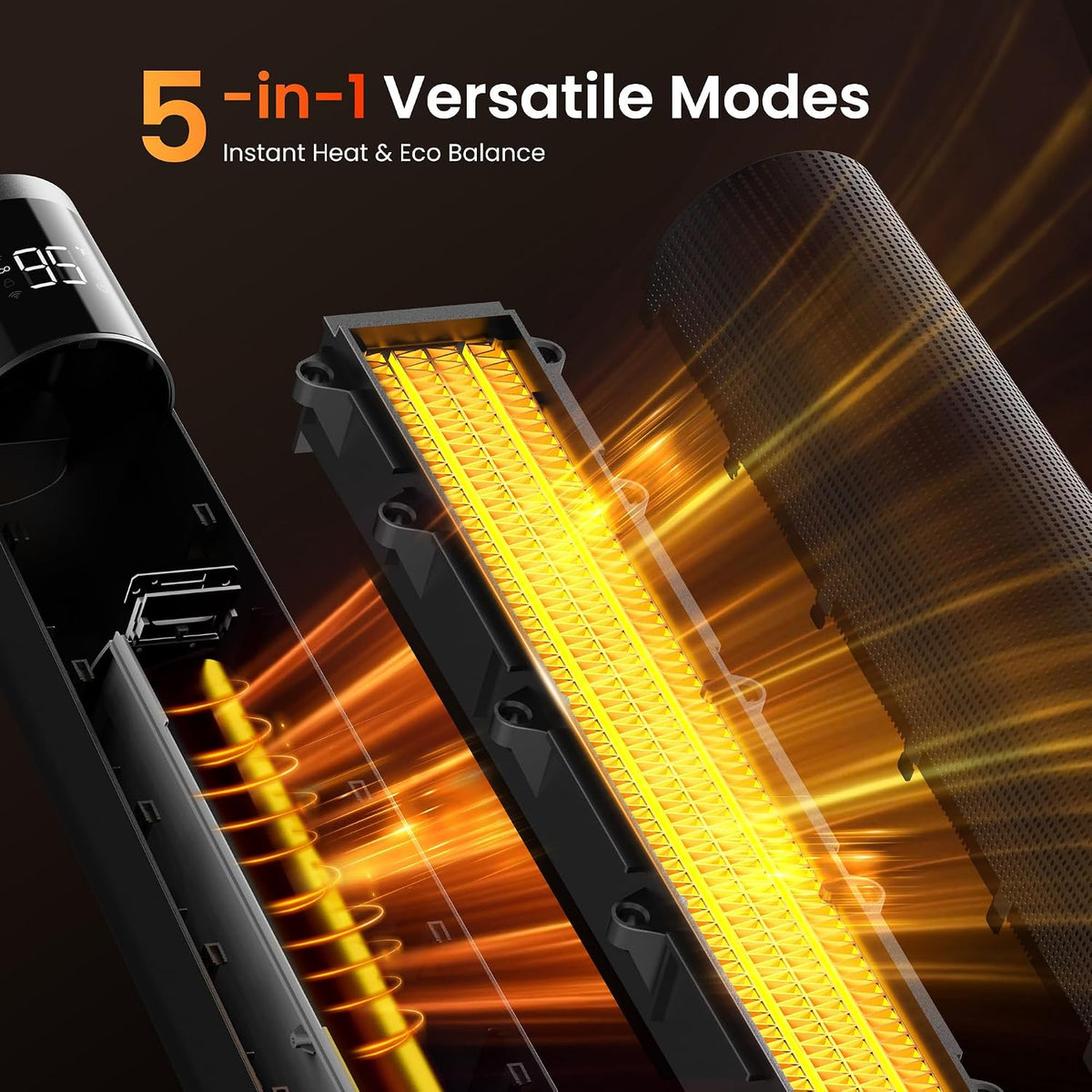 FLANUR Smart Space Heaters for Indoor Use Large Room, 1500W Electric Heater