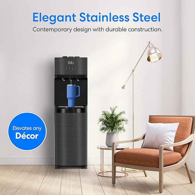Brio Self Cleaning Bottom Loading Water Cooler Water Dispenser – Black