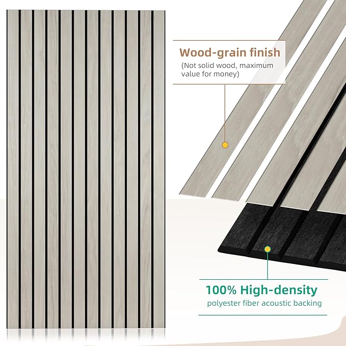4 Pack Large Acoustic Panels 47.2”x23.6”, Decorative Acoustic Wall Panel