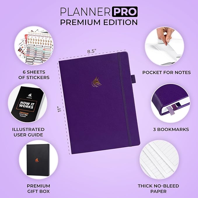 Clever Fox Planner Pro Premium – Luxurious Weekly & Monthly Planner
