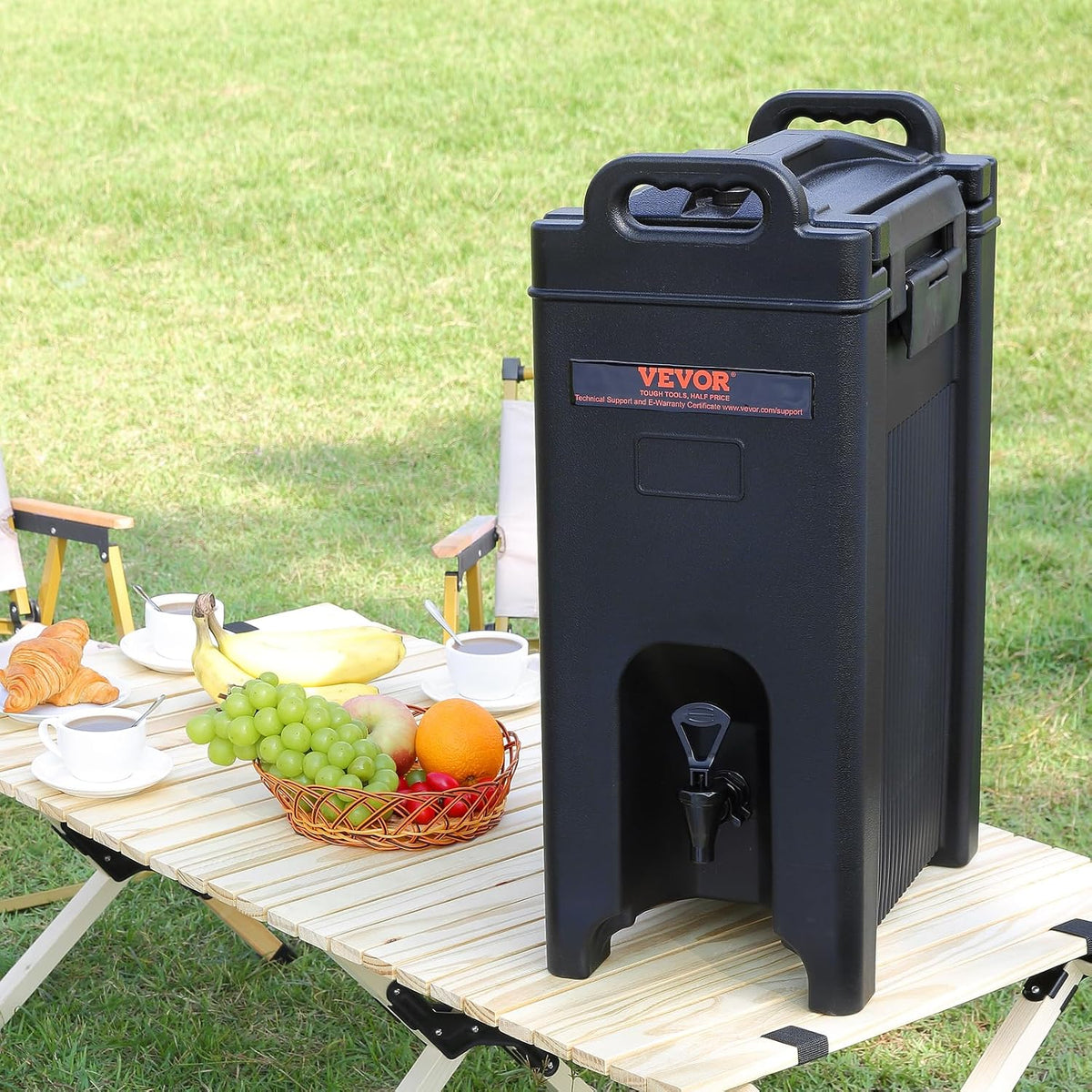 VEVOR Insulated Beverage Dispenser, 5 Gallon, Hot and Cold Beverage Server