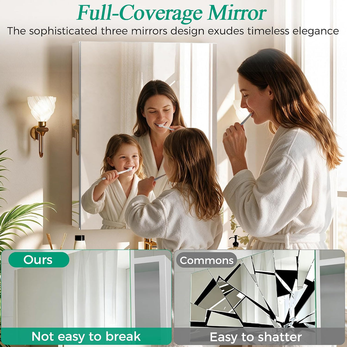 Medicine Cabinet Mirror,Bathroom Mirror with Storage 16x24 in