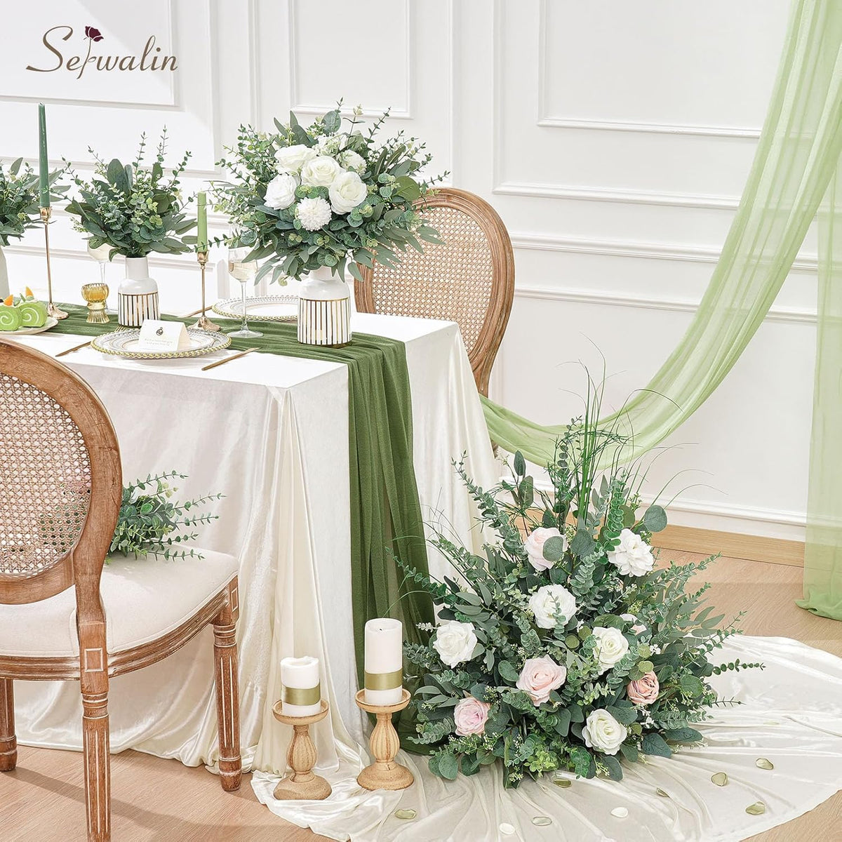 130PCS Mixed Eucalyptus Stems Bulk, Faux Greenery Stems