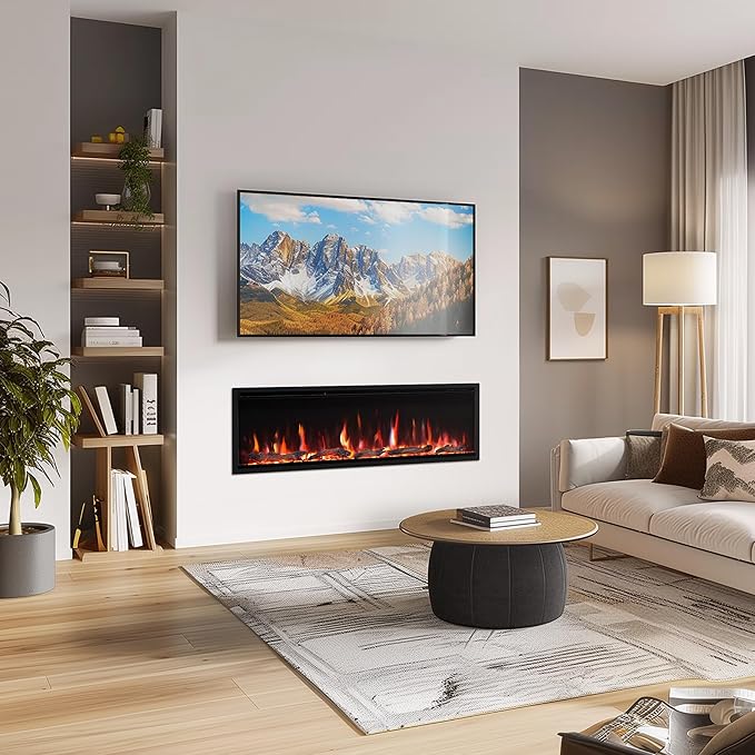 PuraFlame Herman 50 Inch Smart Linear Electric Fireplace