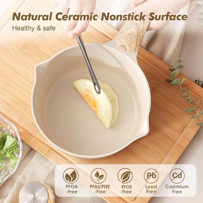 SENSARTE 2.0 & 3.0 Quart Ceramic Sauce Pan Sets
