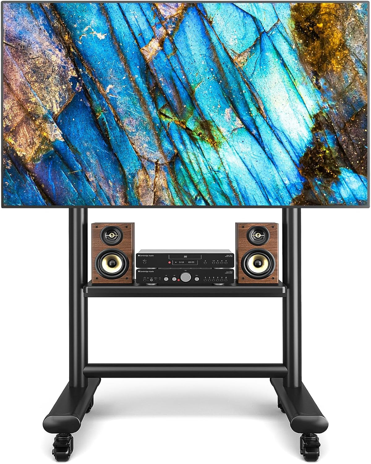 Rfiver Heavy Duty Mobile TV Stand for 50-92 Inch Large TVs up to 200lbs