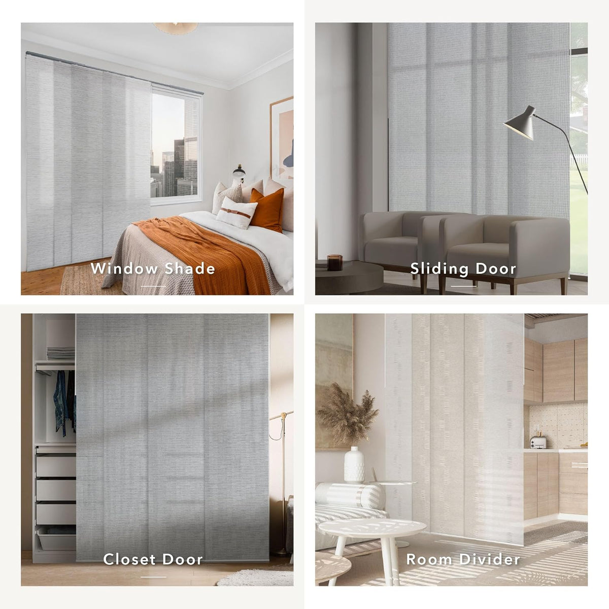 Panel Blinds Light Filter White 45.8"-86" x 96", Catch Me | Wh...