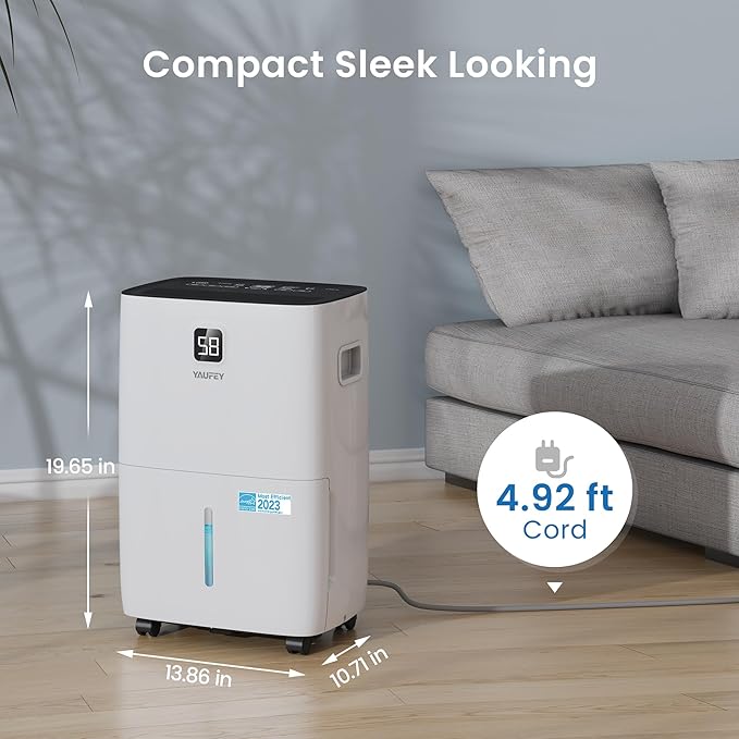 Yaufey 6000 Sq. Ft. Energy Star Certified Dehumidifier, Max 120 Pints