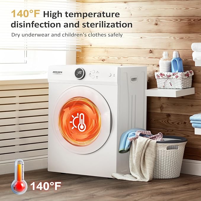 ROVSUN 1.8CuFt Portable Clothes Dryer and 25LBS Full-Automatic Washing Machine
